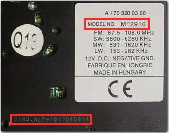 Auto Radio Code MF2910